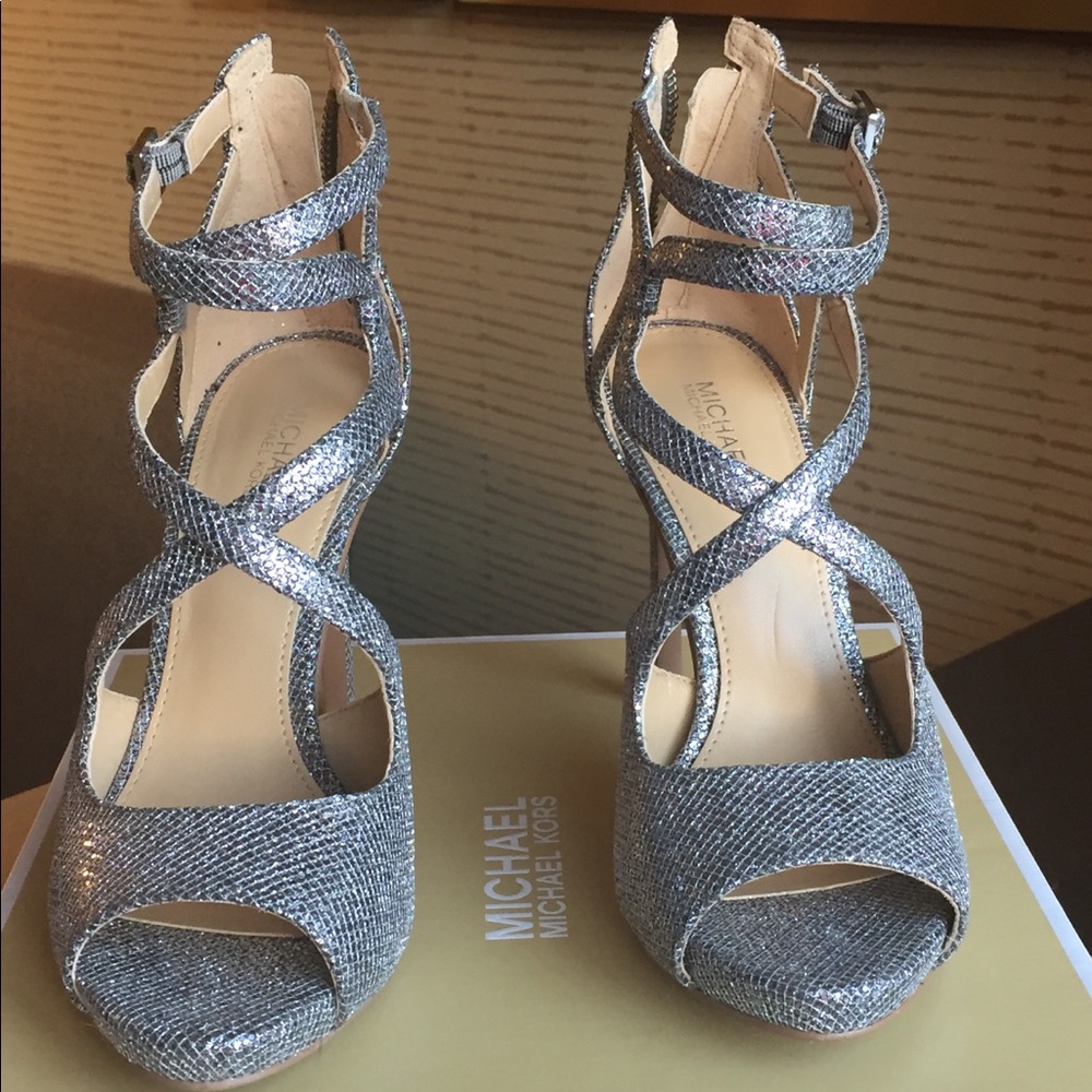 Michael Kors Silver Sparkle Heels